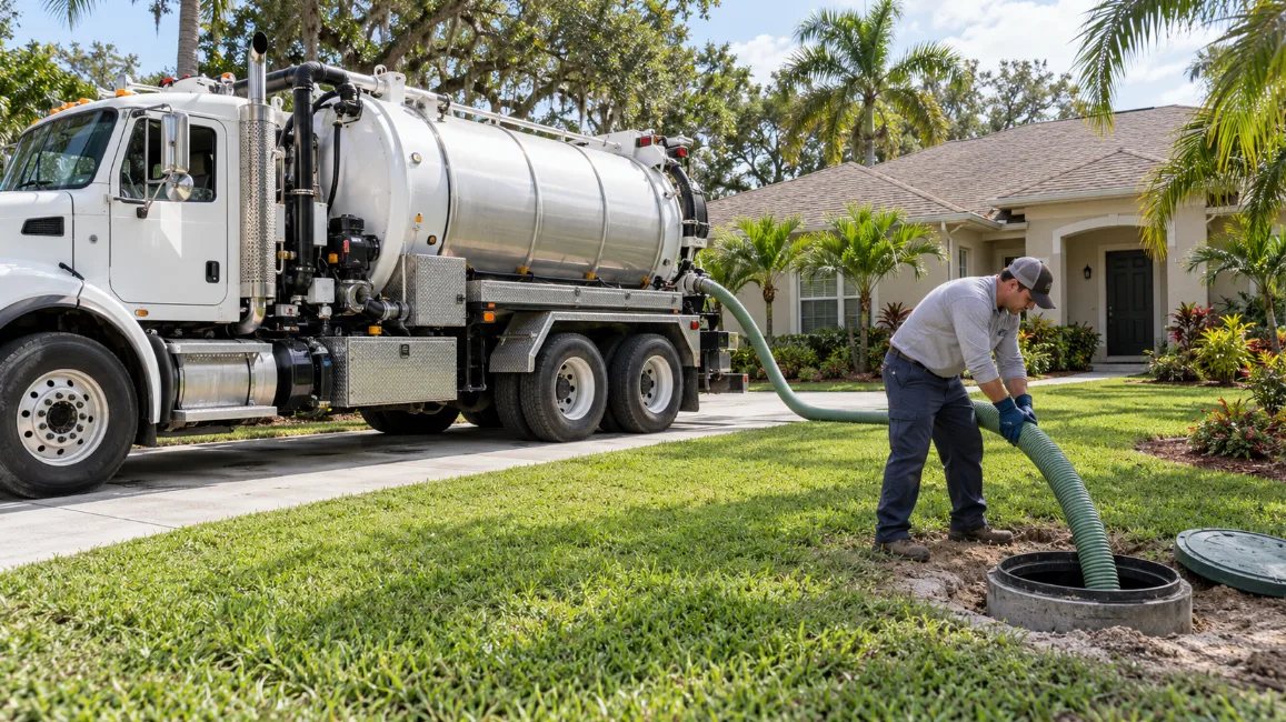 Illustrative septic service at a Tucson desert property